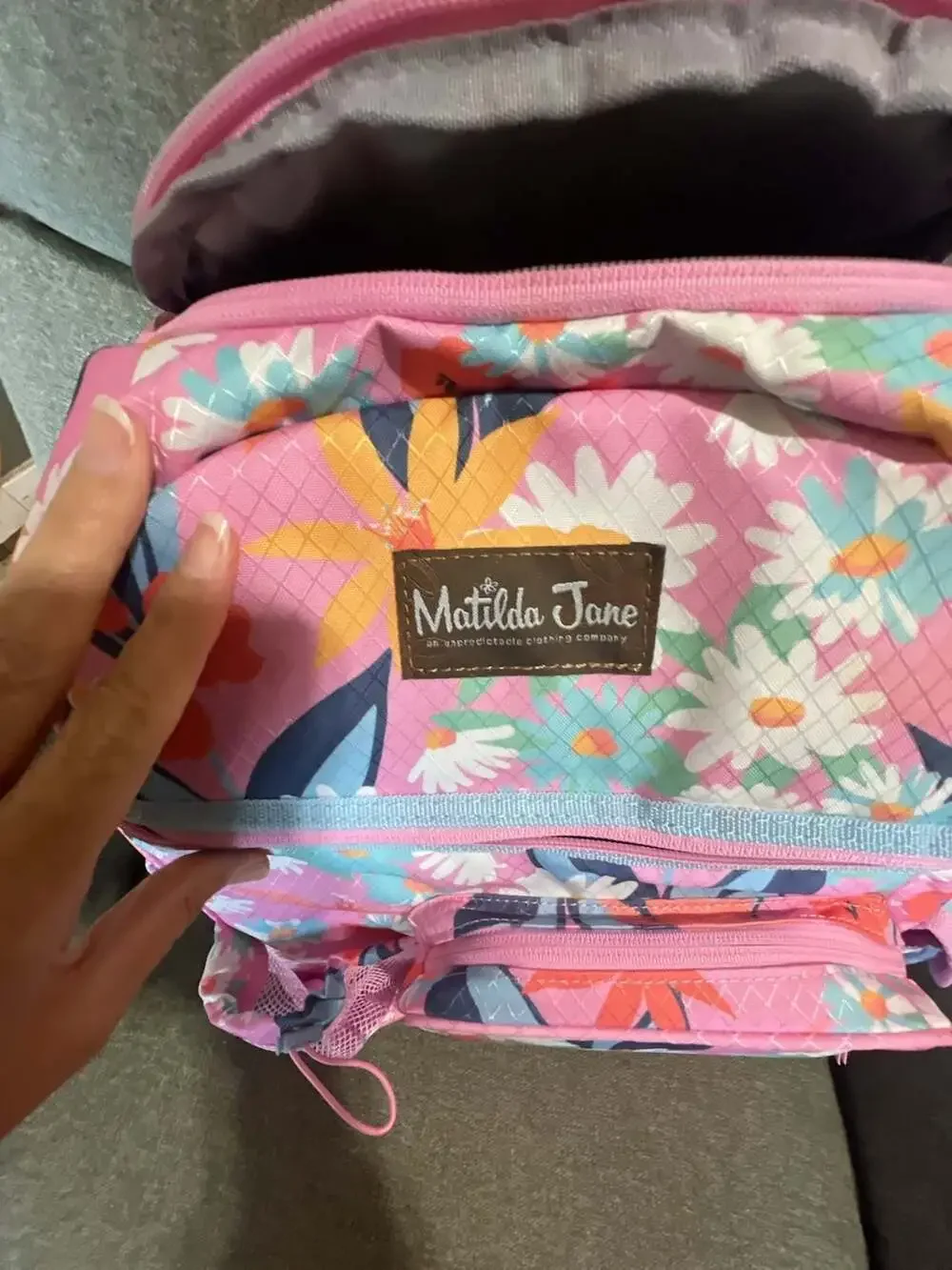 Matilda Jane Everything Packed Cooler Backpack Pink Floral Daisy like new